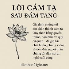 Lời Cảm Tạ Sau Đám Tang Cha 