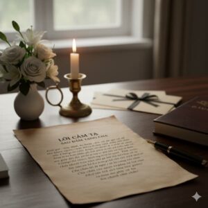 Lời cảm tạ sau đám tang chồng